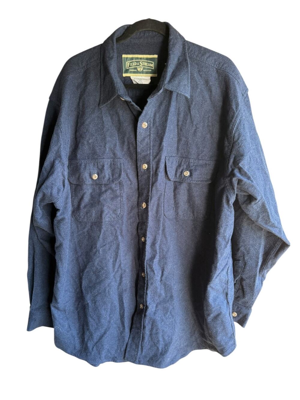 Field & Stream Men’s Vintage 90s Classic Navy Flannel Button-Down Shirt Size XXL
